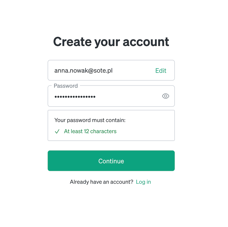 Creating an account in OpenAI