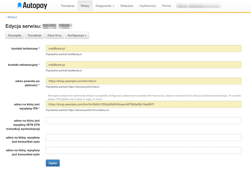 Registration in the Autopay panel