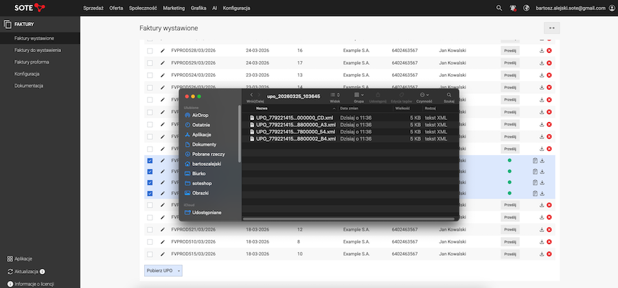 Sending an invoice to KSeF