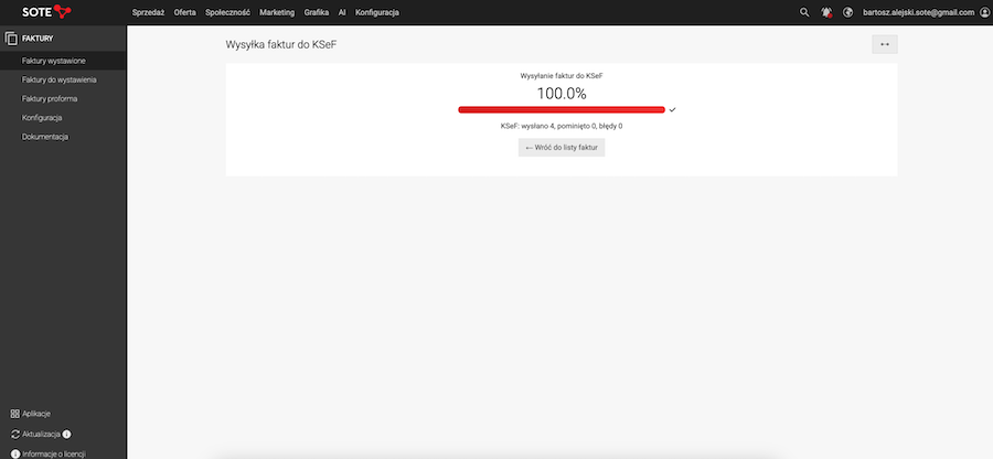 Sending an invoice to KSeF