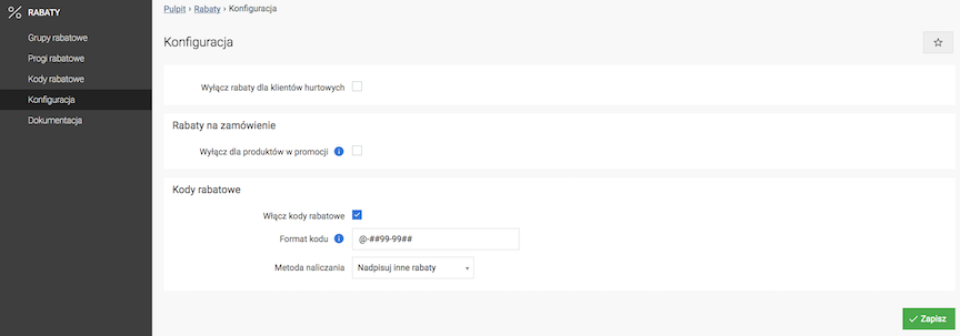 Enabling discount codes