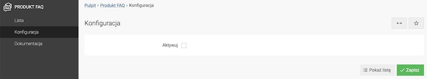 Product FAQ configuration