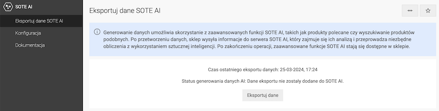 Exporting SOTE AI data